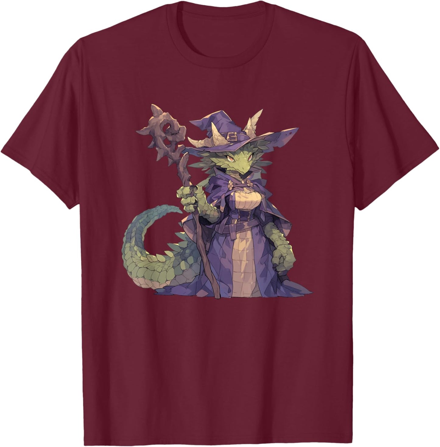 Dragon Dressed As Witch - Dragon Halloween T-Shirt - T-Shirt | Maroon