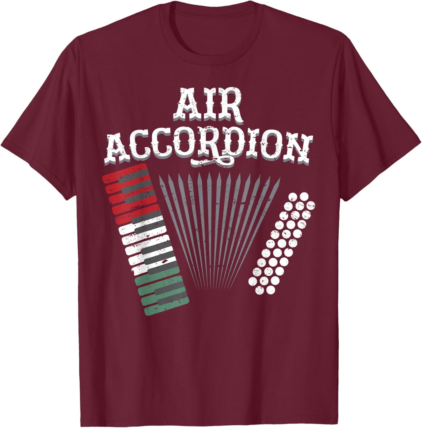 Air Accordion Mexico Flag for Mexico Fiesta Music Lovers T-Shirt - T-Shirt | Maroon