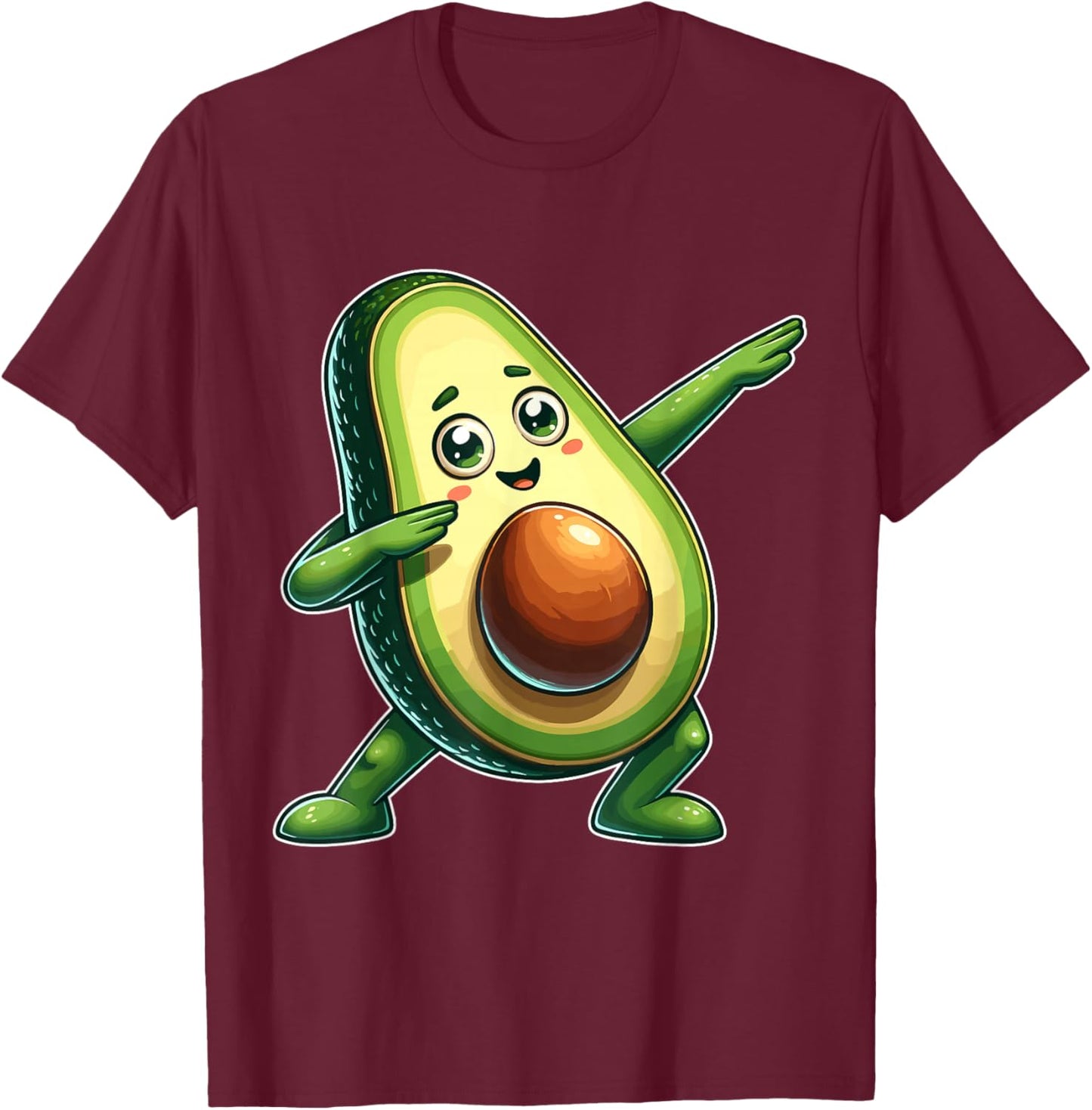 Funny Dabbing Avocado Vegan Food Lover Kids Women T-Shirt - T-Shirt | Maroon