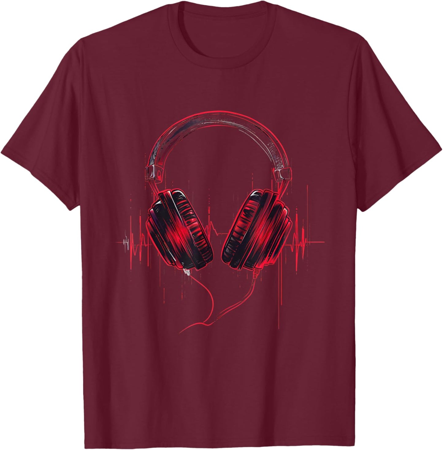 Turntable DJ Music Animals Black Music Themed DJ , , Small, Short Sleeve, Classic Fit, Imported, Polyester 100% T-Shirt - T-Shirt | Maroon