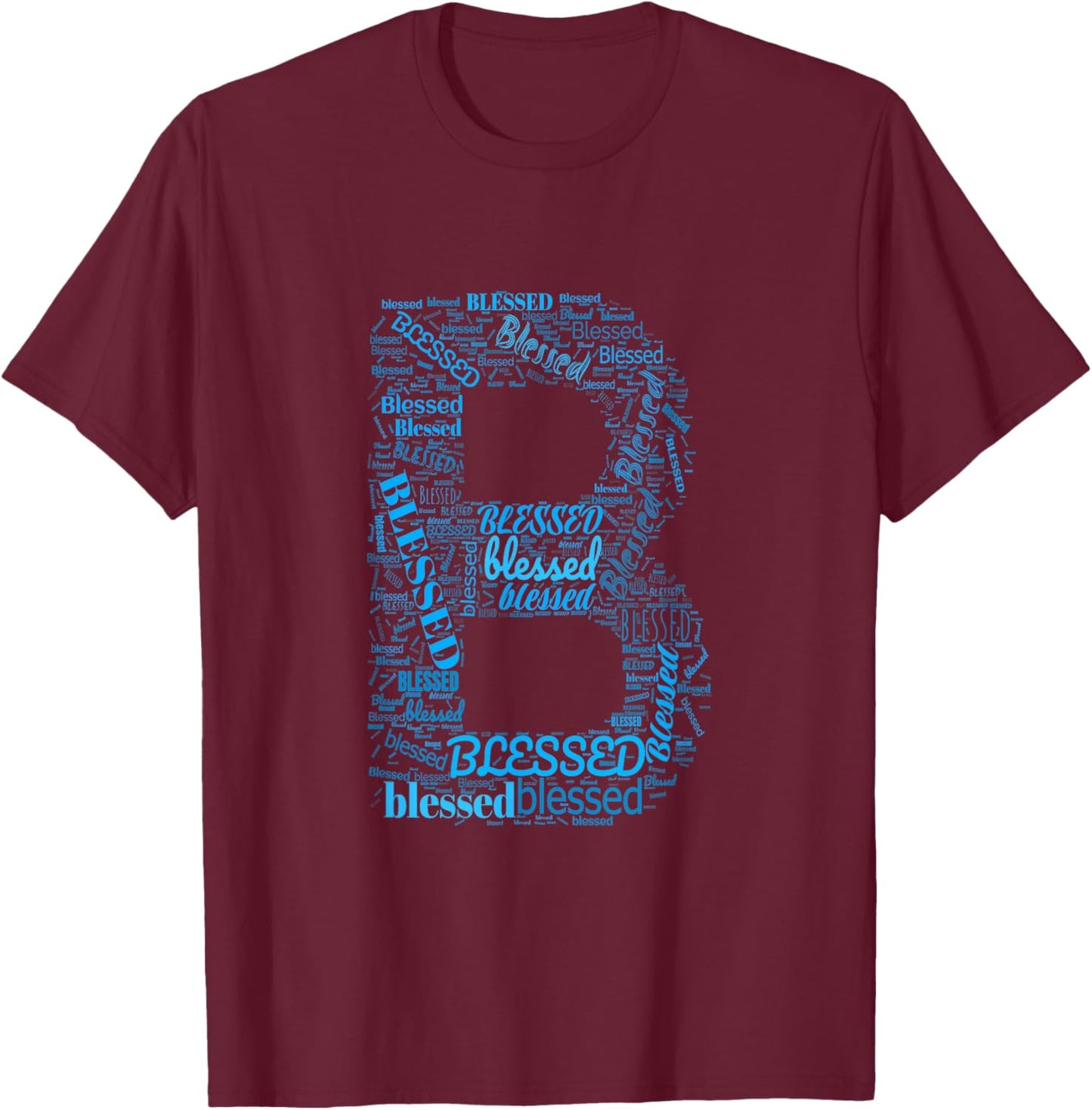 Blue B - Blessed In Countless Ways Blue Graphic T-Shirt - T-Shirt | Maroon