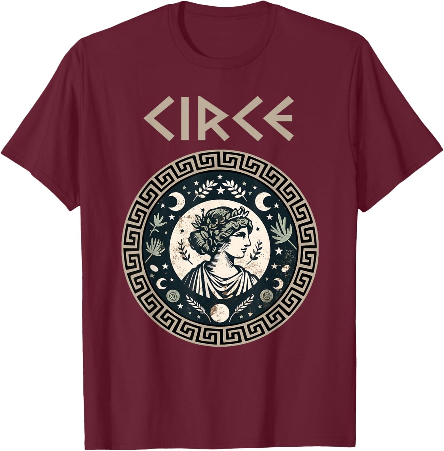 Agema Apparel Circe Greek Goddess and Sorceress Greek Mythology , Small, Black T-Shirt - T-Shirt | Maroon
