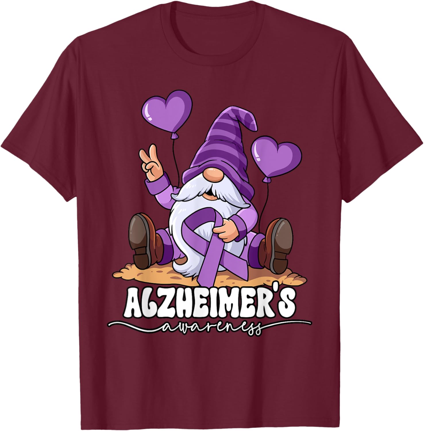 Alzheimer's Awareness T-Shirt - T-Shirt | Maroon