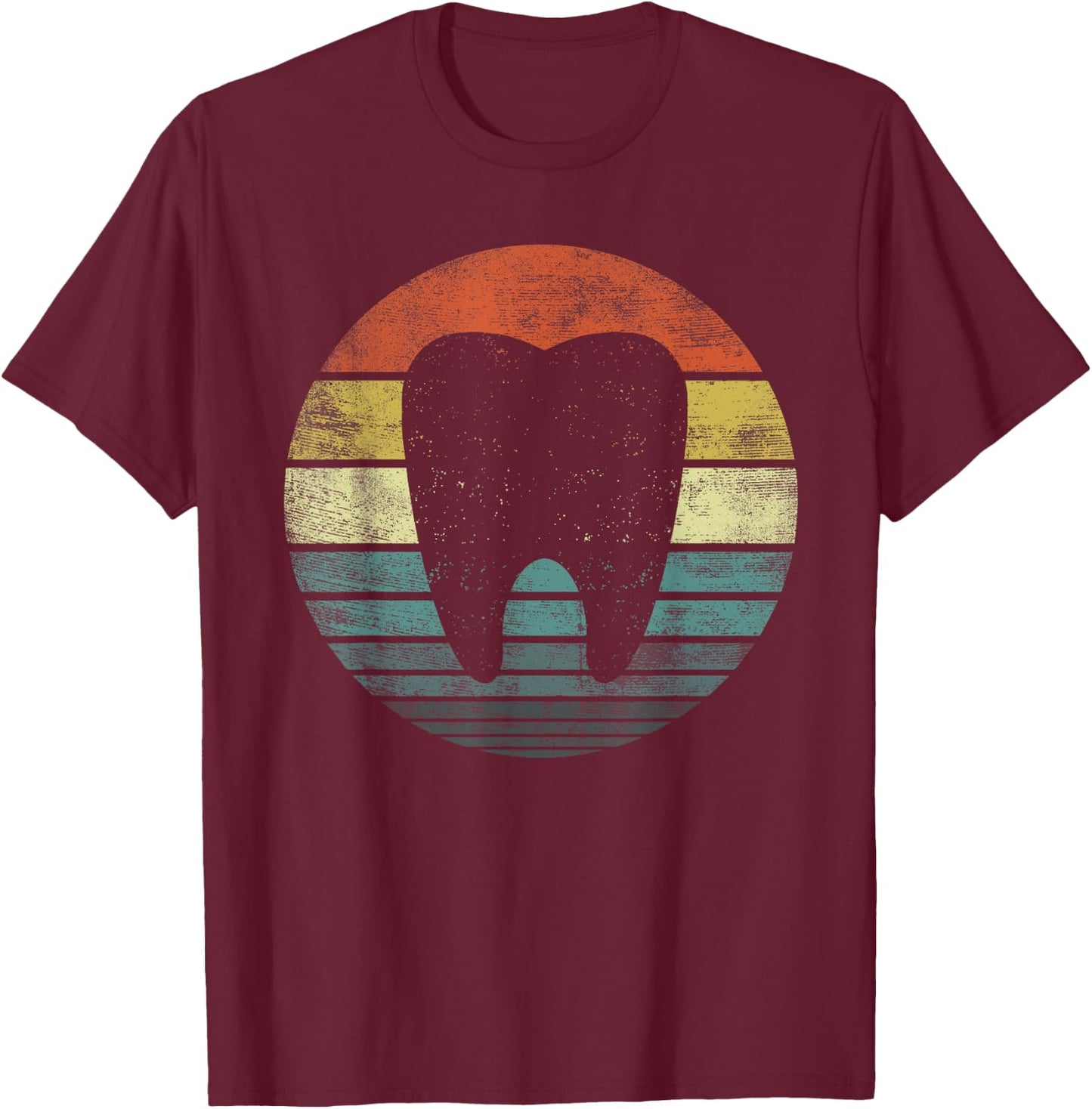 Dentist Gifts Dental Assistant Hygienist Retro Molar Tooth T-Shirt - T-Shirt | Maroon