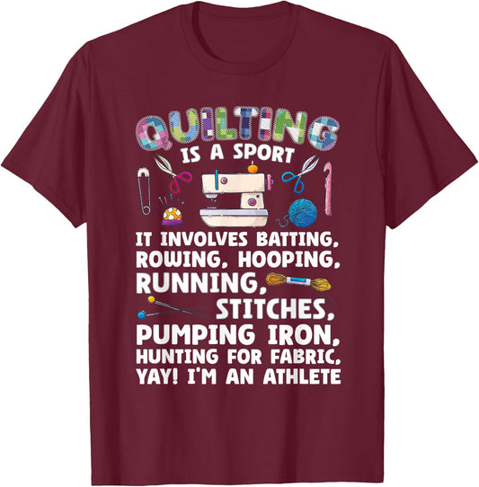 Funny Quilting Art Women Fabric Sewing Lover Quilter T-Shirt - T-Shirt | Maroon