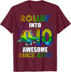 Birthday Roller Skating 10th Girl Rollin into 10 Skate Party T-Shirt - T-Shirt | Maroon