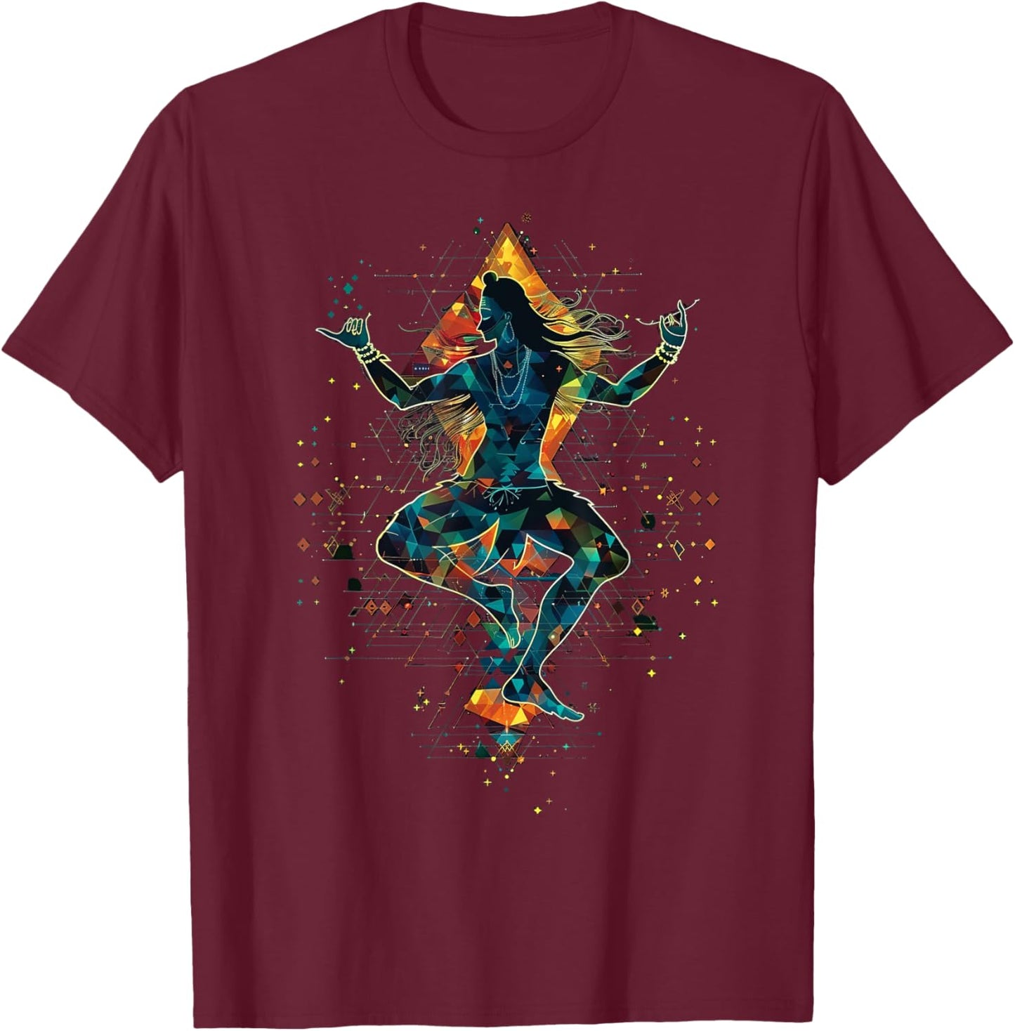 Shiva spiritual hindu god tandava dance yoga meditation T-Shirt - T-Shirt | Maroon