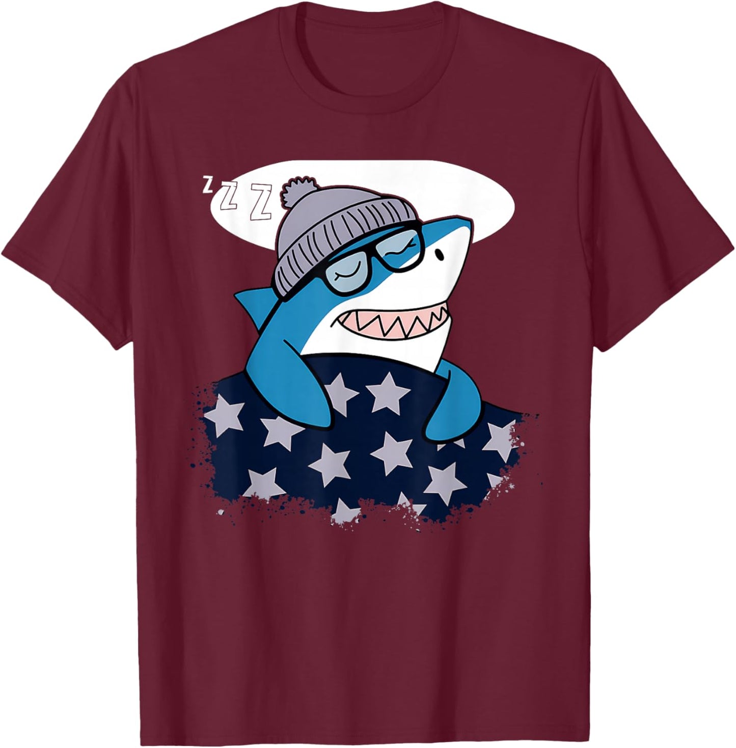 Shark Sleeping Animal Pajamas Nap PJs Outfit Shark T-Shirt - T-Shirt | Maroon