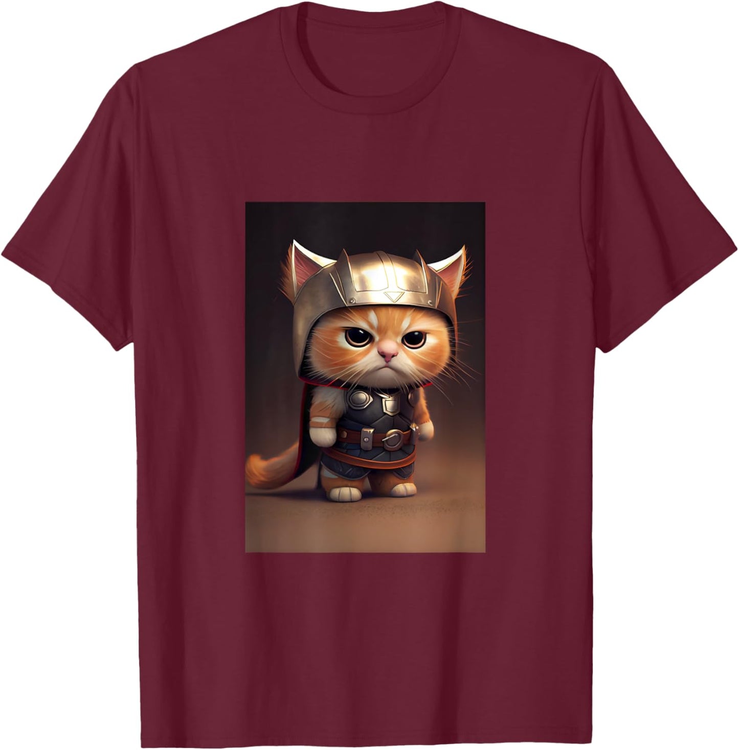 Cool Wild Super Hero Cat Outfit Illustration Graphic Designs T-Shirt - T-Shirt | Maroon