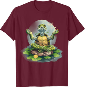 Meditation Turtle Zen Buddha Spirituality Buddhist Hindu T-Shirt - T-Shirt | Maroon