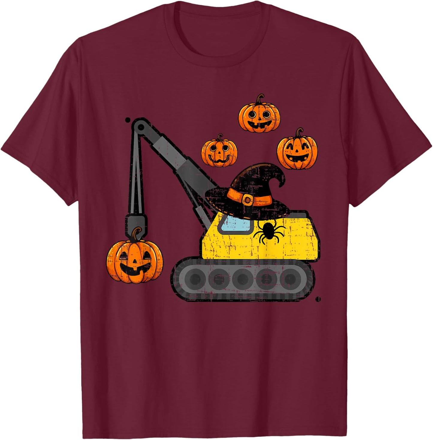 Crane Construction Truck Costume Toddler Kids Boys Halloween T-Shirt - T-Shirt | Maroon