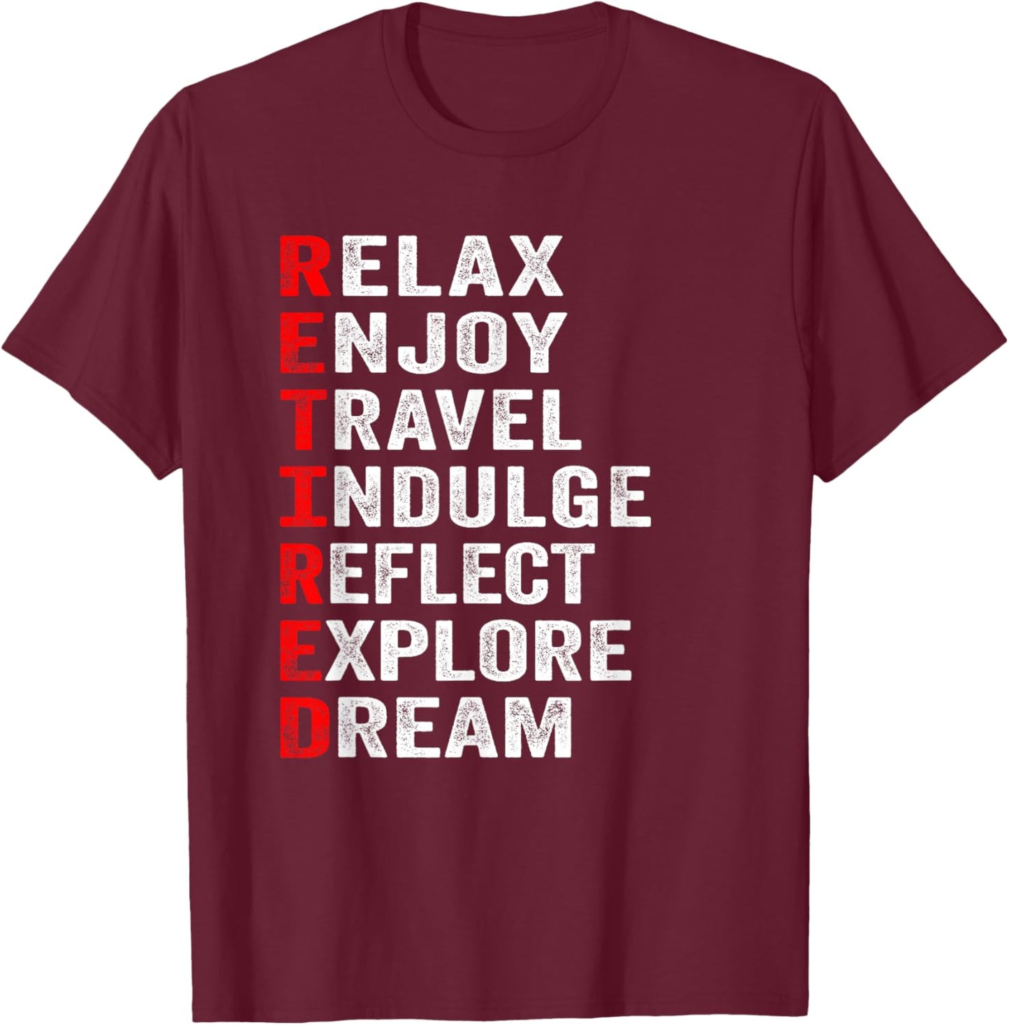 Retired Letters Meanings, Funny Retirement T-Shirt - T-Shirt | Maroon