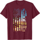Florida American Flag Pride Beach Surfer T-Shirt - T-Shirt | Maroon