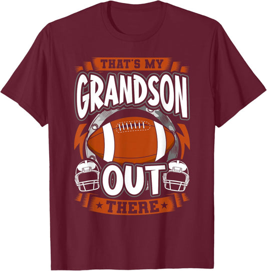 That's my Grandson Out There - Vintage Football T-Shirt - T-Shirt | Maroon