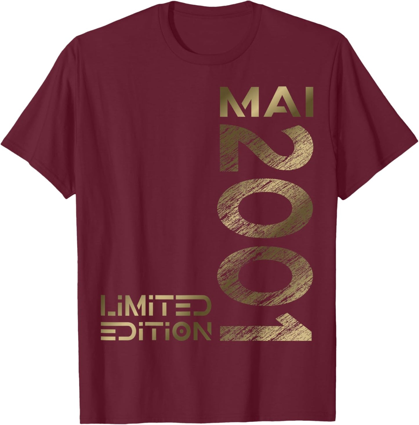 Limited Edition Mai 2001 Mann Frau 25. Geburtstag T-Shirt - T-Shirt | Maroon