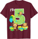 Birthday Monkey 5th Birthday Party Five Year Old Kid Toddler T-Shirt - T-Shirt | Maroon