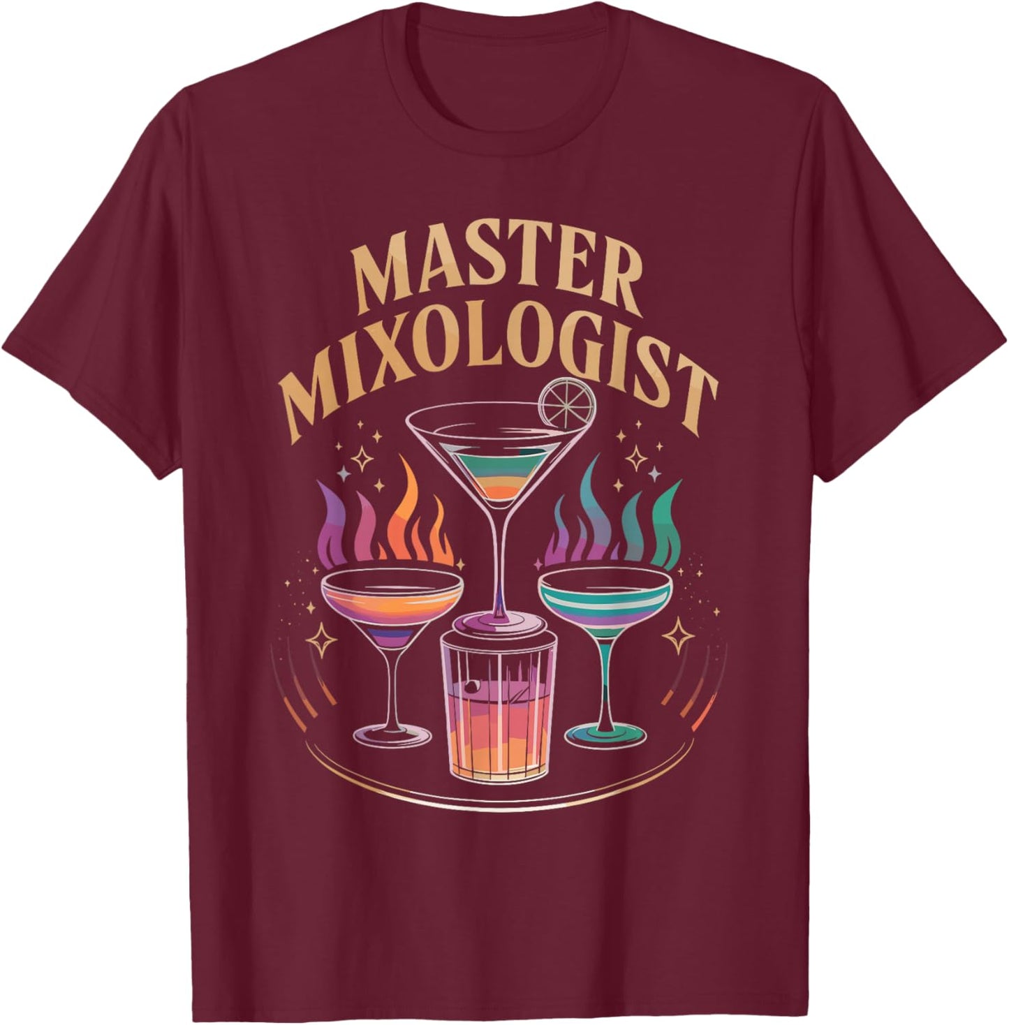 Funny Master Mixologist T Shirt for Cocktail Enthusiasts T-Shirt - T-Shirt | Maroon