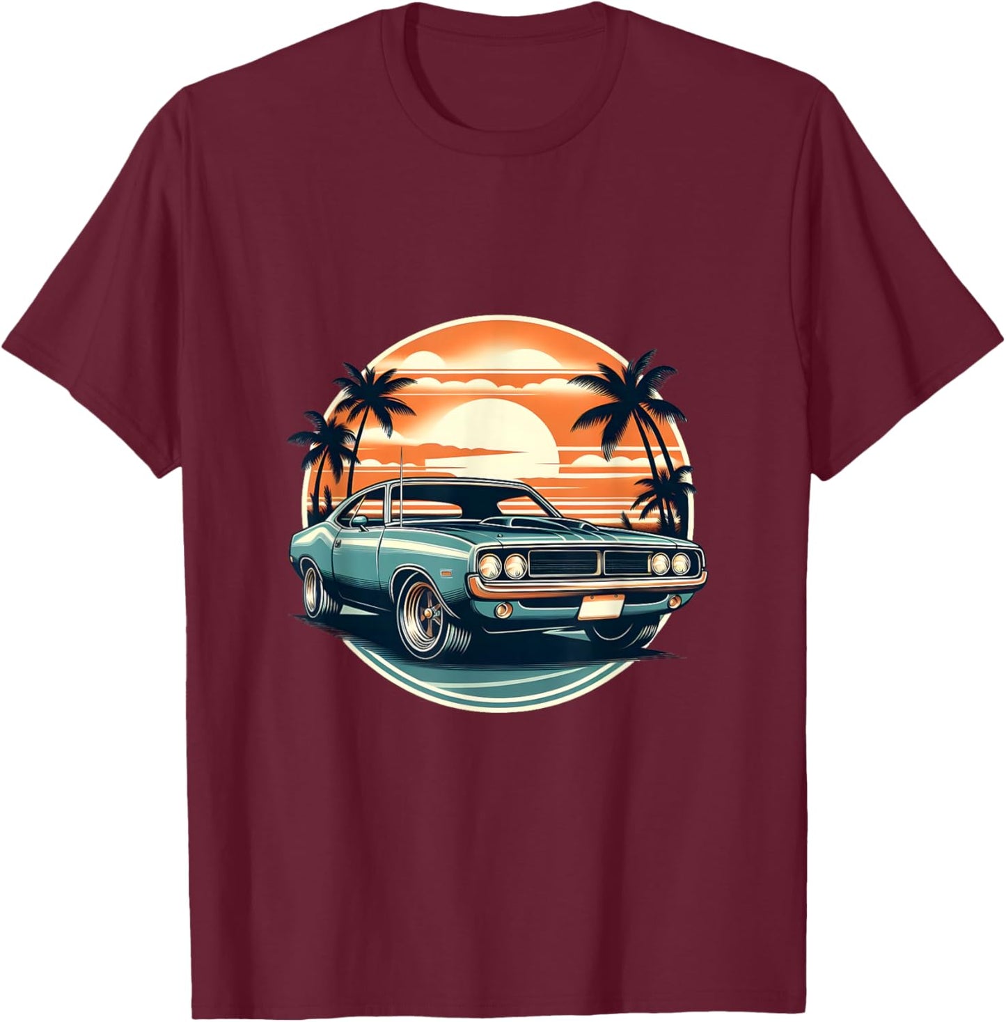 Classic Muscle Car Retro Vintage Style T-Shirt - T-Shirt | Maroon