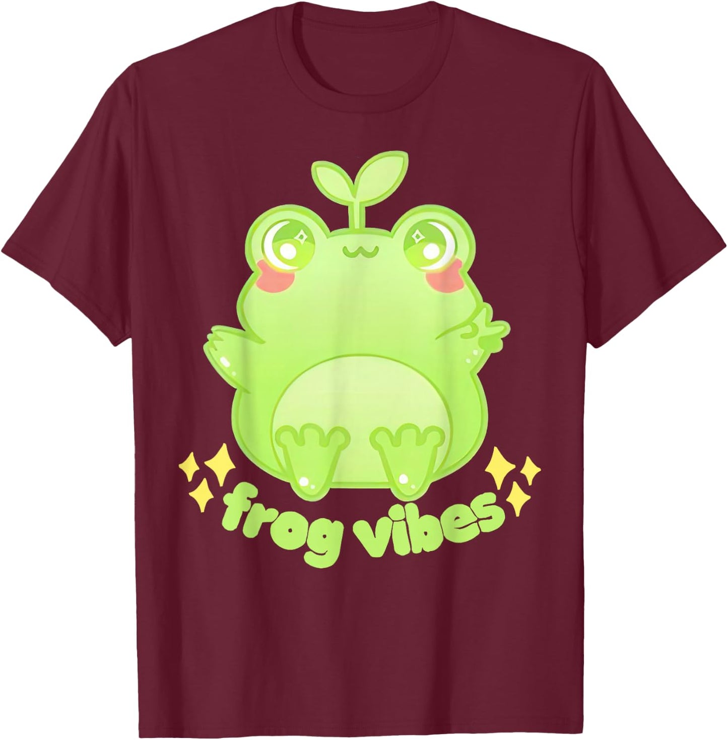 Froggy Crossing Frog Vibes T-Shirt - T-Shirt | Maroon