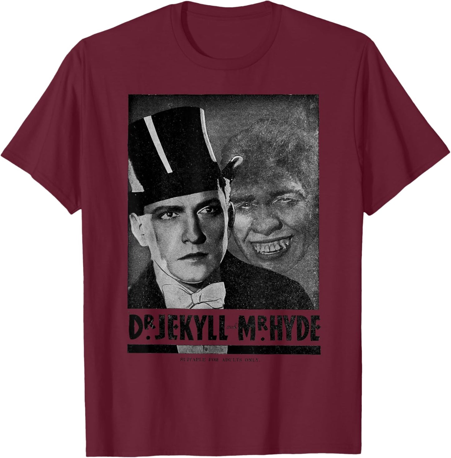 Dr. Jekyll & Mr. Hyde Horror Retro Halloween Monster T-Shirt - T-Shirt | Maroon