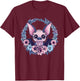Adorable Bat Surrounded By Beautiful Flowers T-Shirt - T-Shirt | Maroon