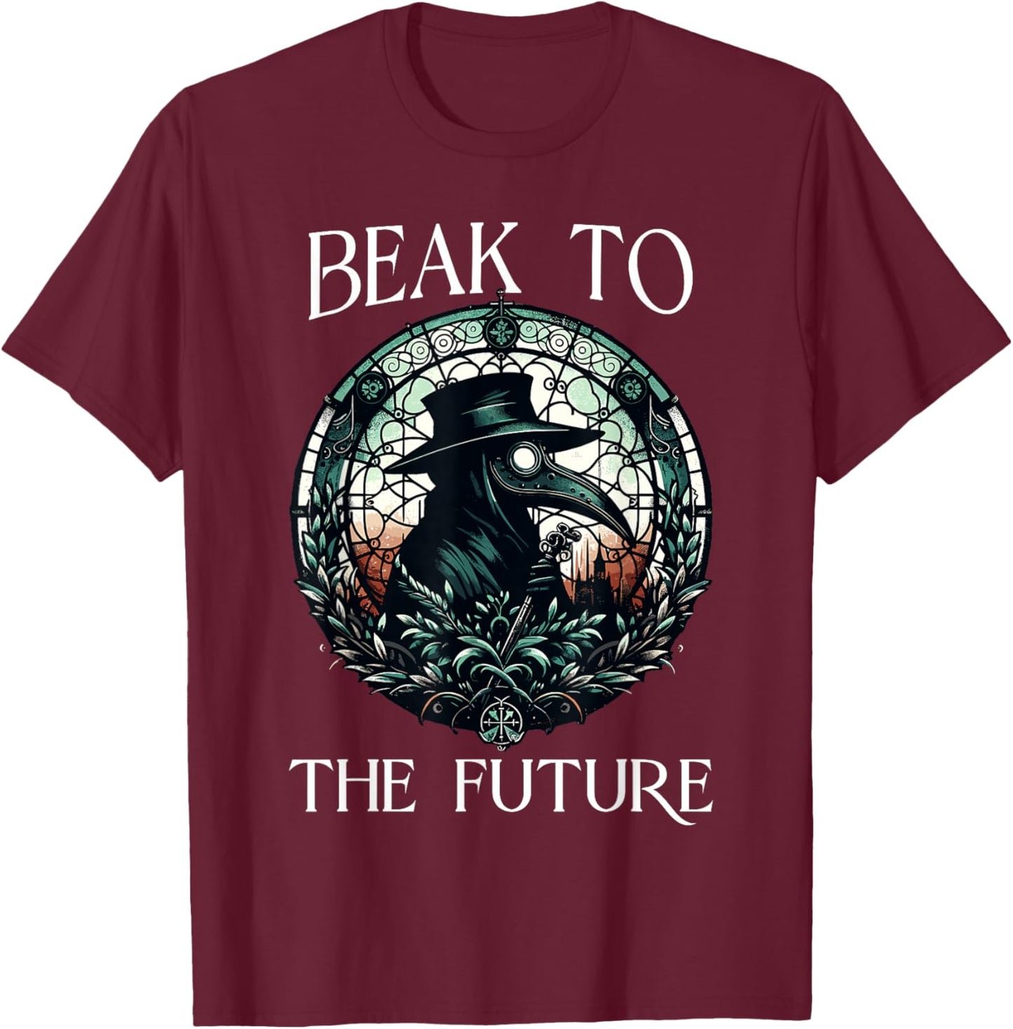 Spooky Halloween Horror Plague Doctor Pandemic T-Shirt - T-Shirt | Maroon