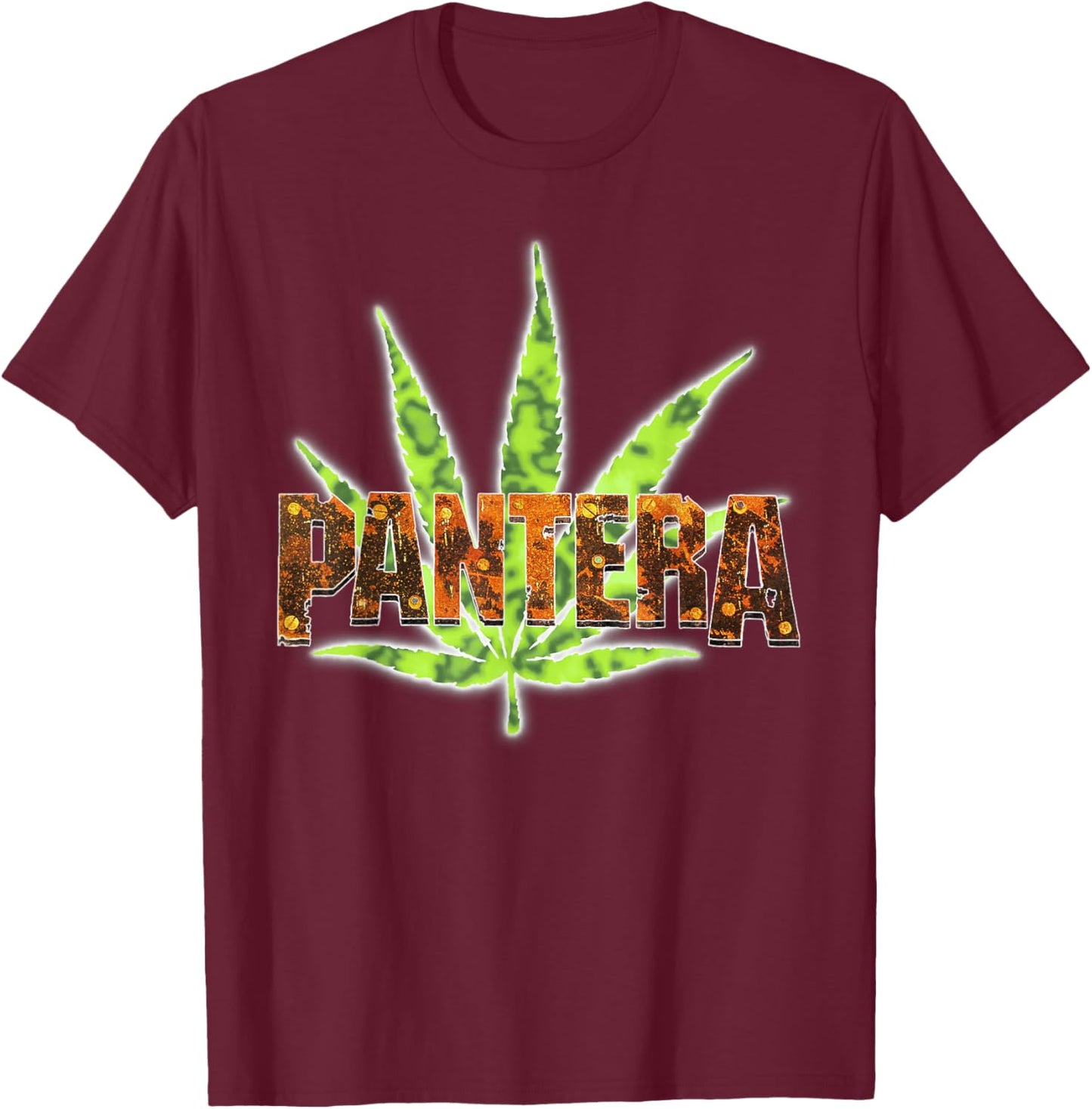 Pantera Offizielles Vintage-Logo T-Shirt - T-Shirt | Maroon