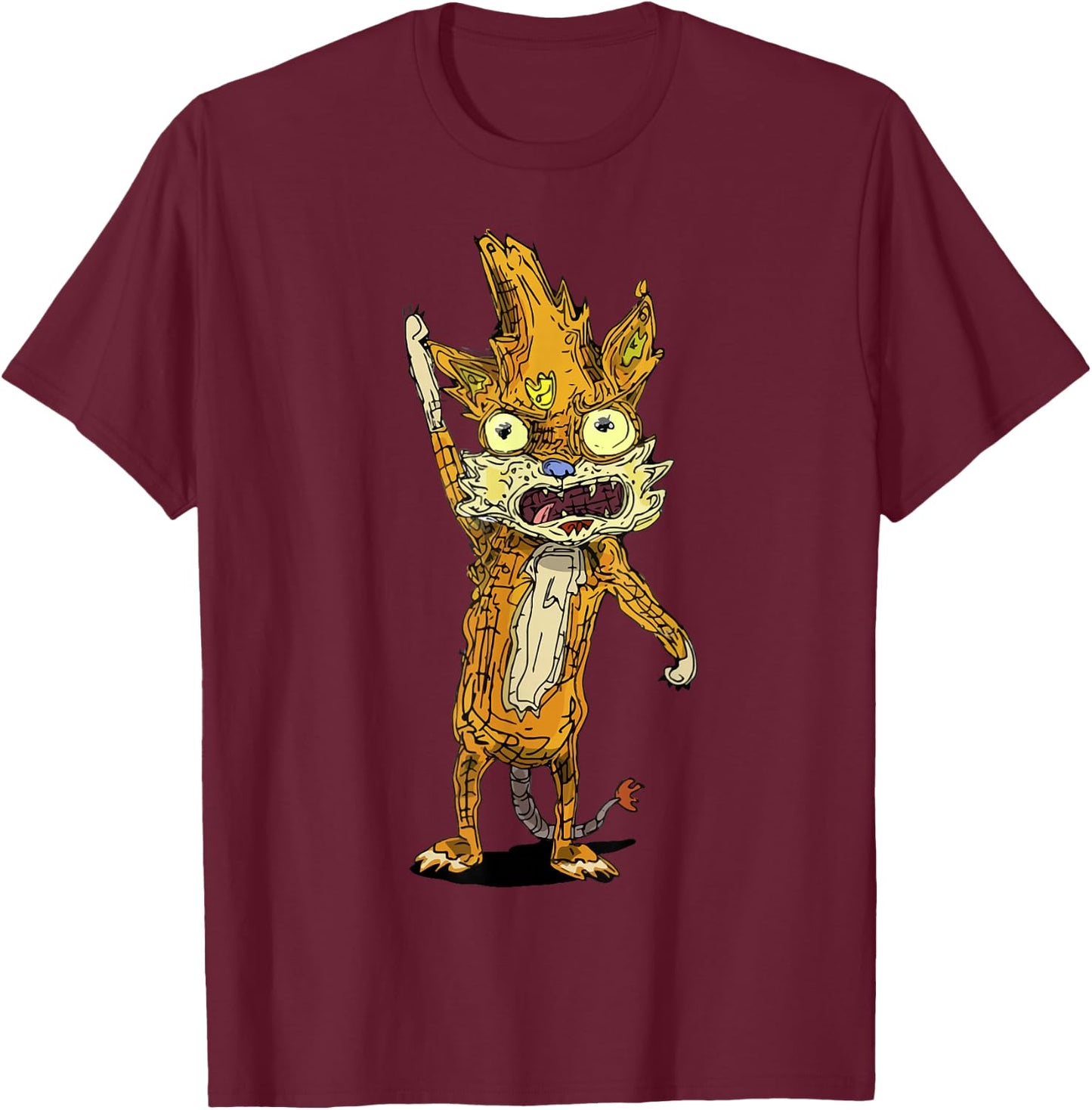 Mademark x Rick and Morty - Rick and Morty Squanchy to the Rescue on Black T-Shirt - T-Shirt | Maroon