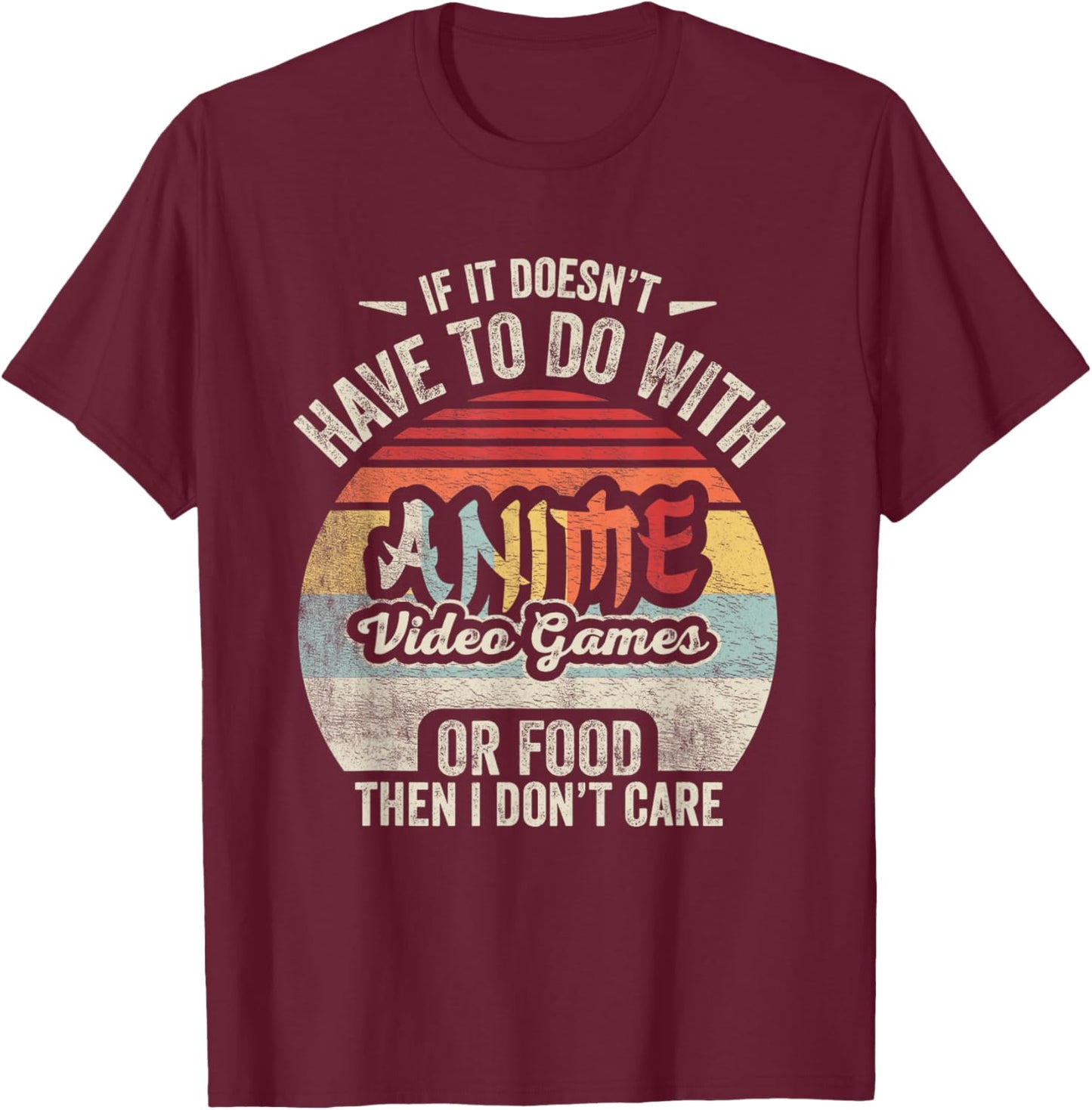 Vintage Anime Video Game Food Shirt Video Games Food Anime T-Shirt - T-Shirt | Maroon
