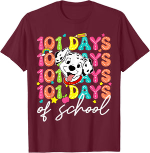 100 Days Of School Dalmatian Dog Boys 100th Day Of School T-Shirt - T-Shirt | Maroon