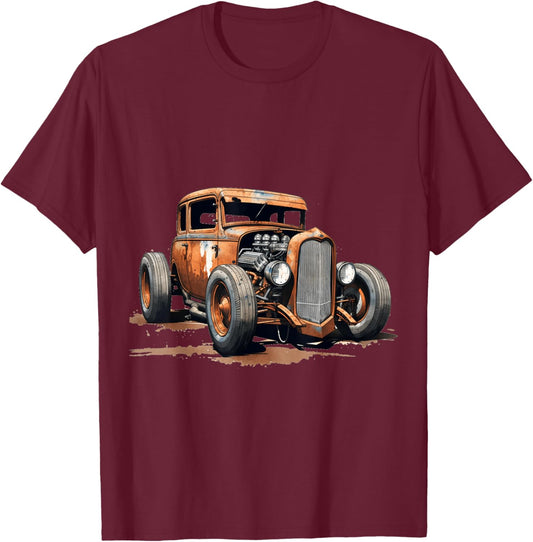 Rust Bucket Hot Rod Rat Rod Vintage Classic Car Men T-Shirt - T-Shirt | Maroon