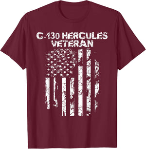 Military Co. C-130 Hercules - Black, Small T-Shirt - T-Shirt | Maroon