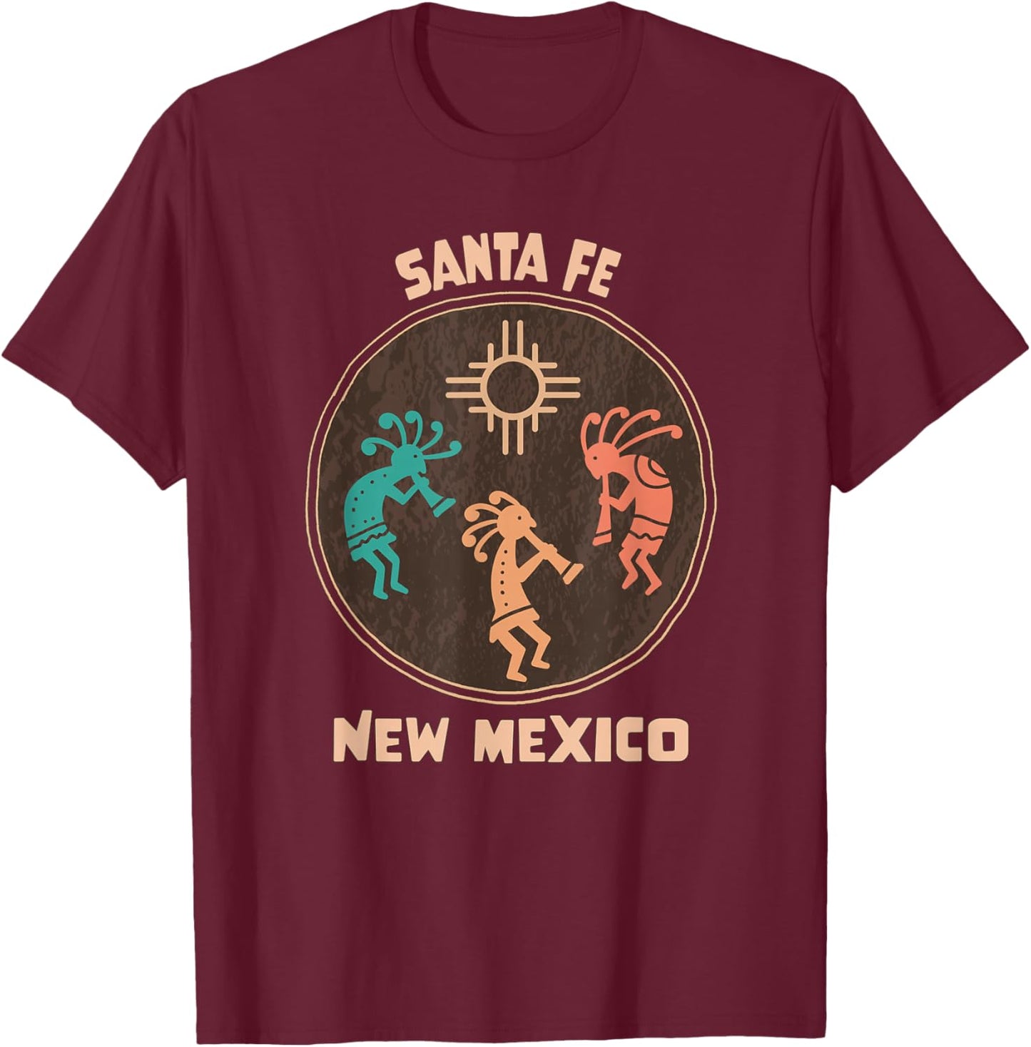 Santa Fe New Mexico Kokopelli Vacation Souvenir T-Shirt - T-Shirt | Maroon
