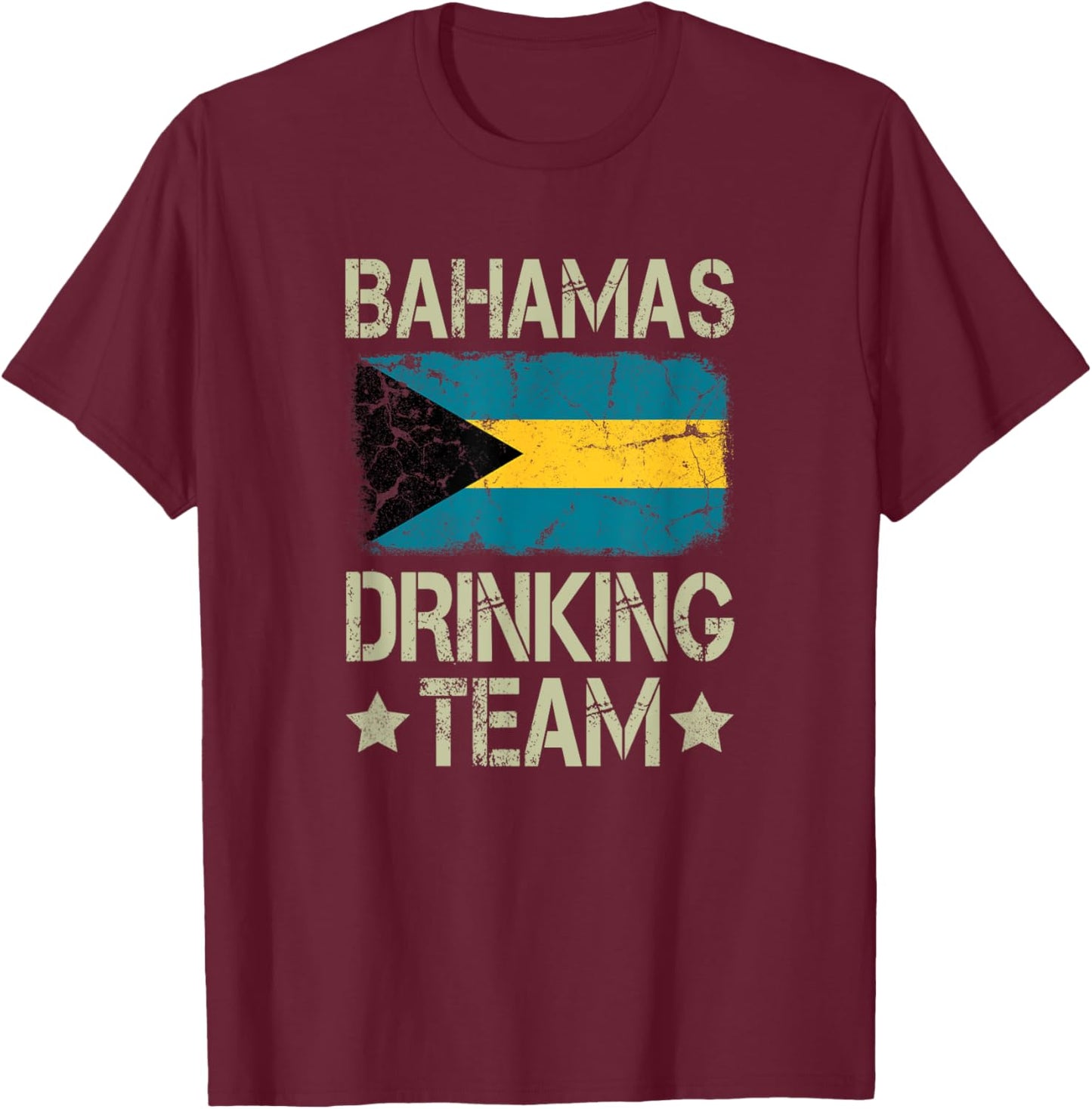 Bahamas Drinking Team Bahamian Flag Funny Drinking T-Shirt - T-Shirt | Maroon
