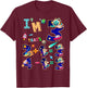 Maths 3rd Birthday Space Idea For Kids & 3 Year Old Numbers T-Shirt - T-Shirt | Maroon