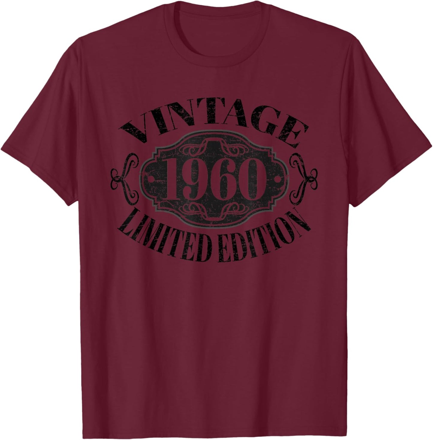 Vintage 1960, 65 Years Old , 65th Birthday T-Shirt - T-Shirt | Maroon