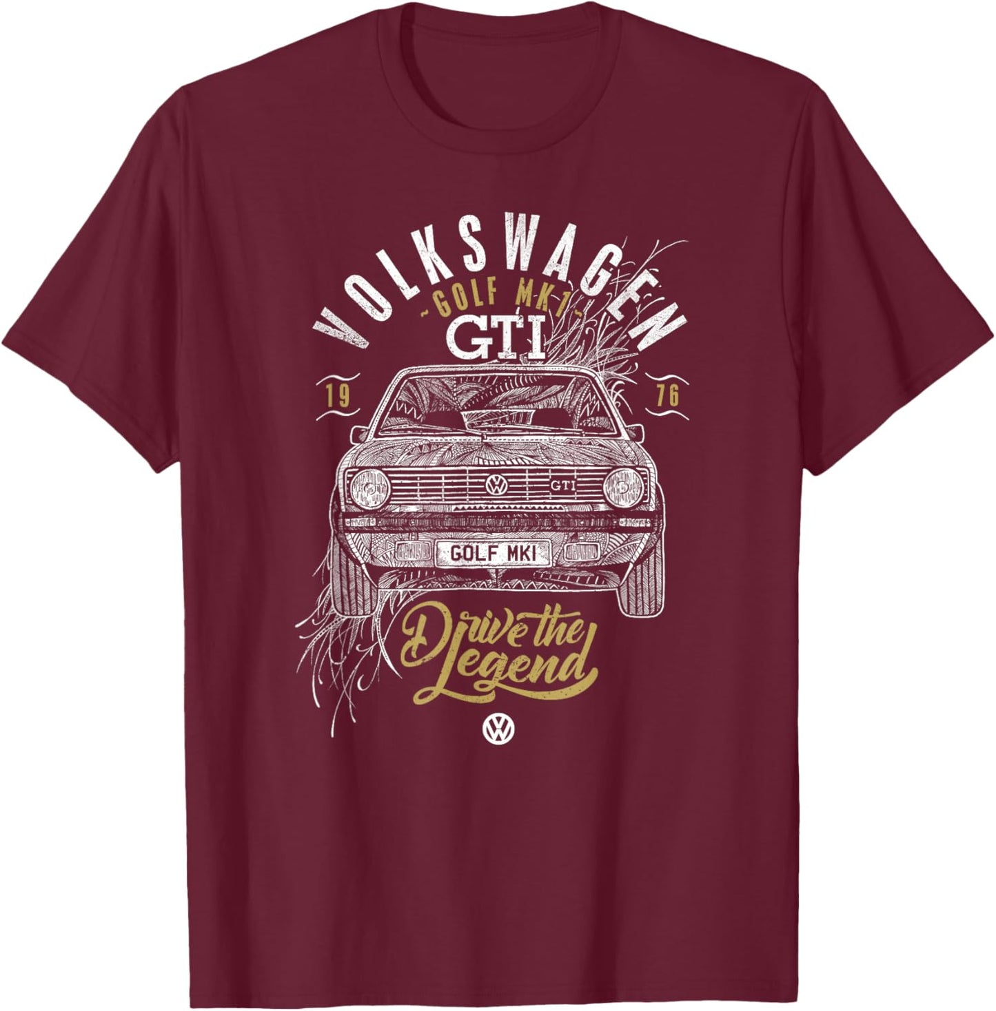 Volkswagen Golf GTI Drive The Legend T-Shirt - T-Shirt | Maroon