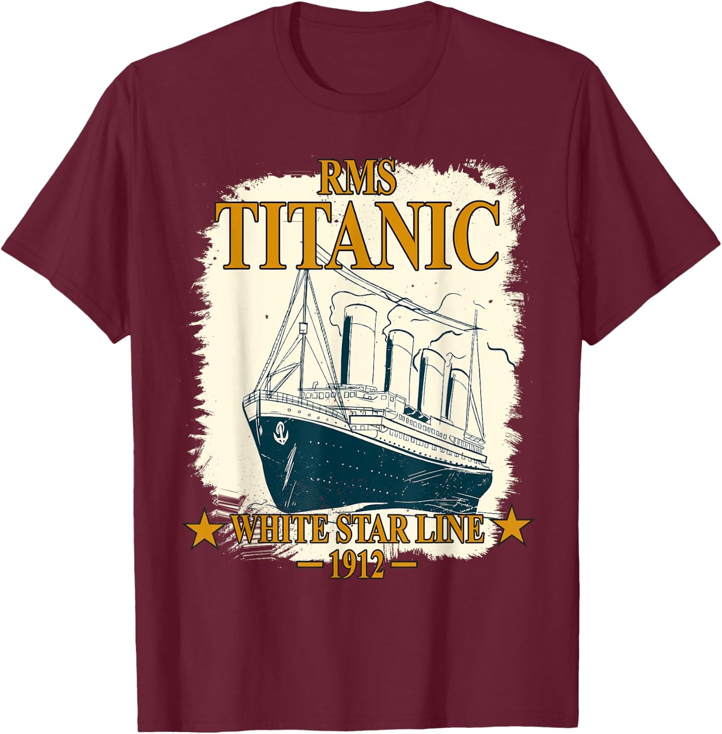 RMS TITANIC White Star Line Cruise Ship Retro Vintage Kids T-Shirt - T-Shirt | Maroon