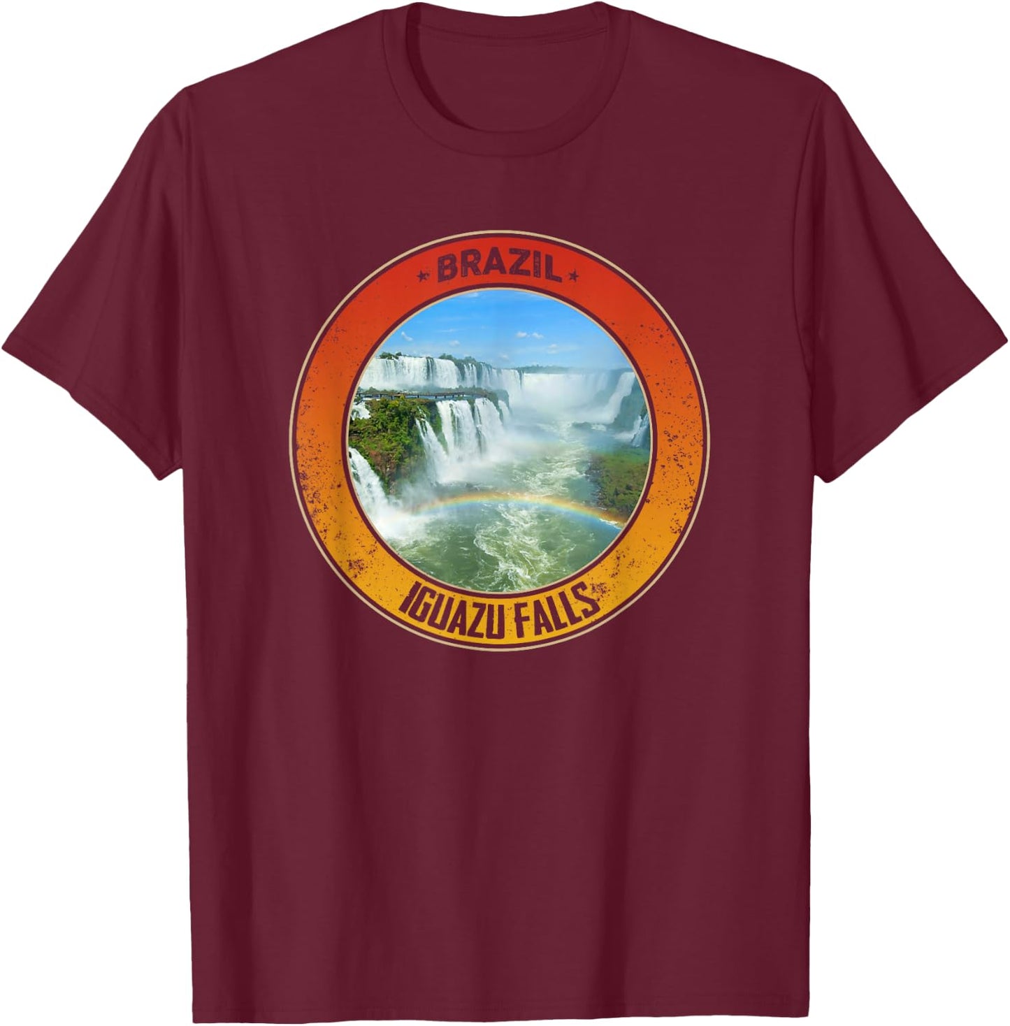 Iguazu Falls - Brazil Travel T-Shirt - T-Shirt | Maroon