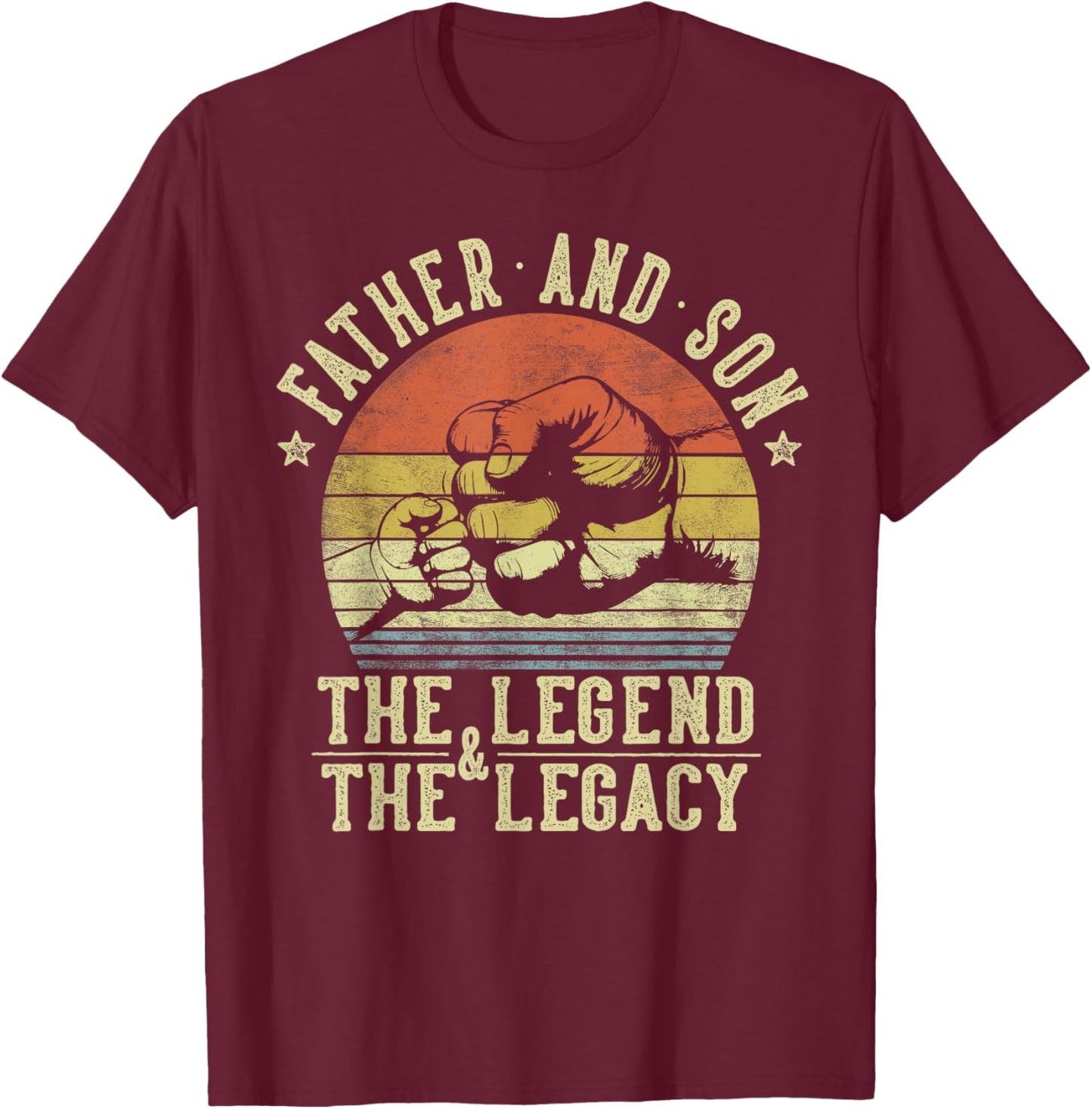 Father and Son The Legend And The Legacy Gifts Father T-Shirt - T-Shirt | Maroon