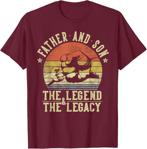 Father and Son The Legend And The Legacy Gifts Father T-Shirt - T-Shirt | Maroon