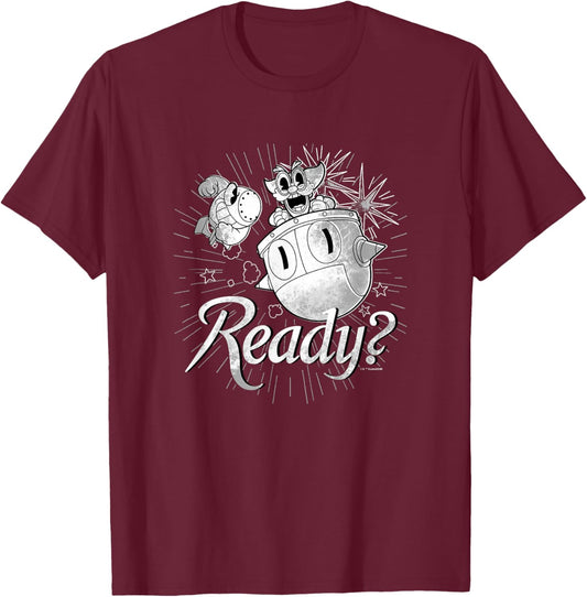 Cuphead Dr. Kahl's Robot Ready For Battle Retro Big Poster T-Shirt - T-Shirt | Maroon