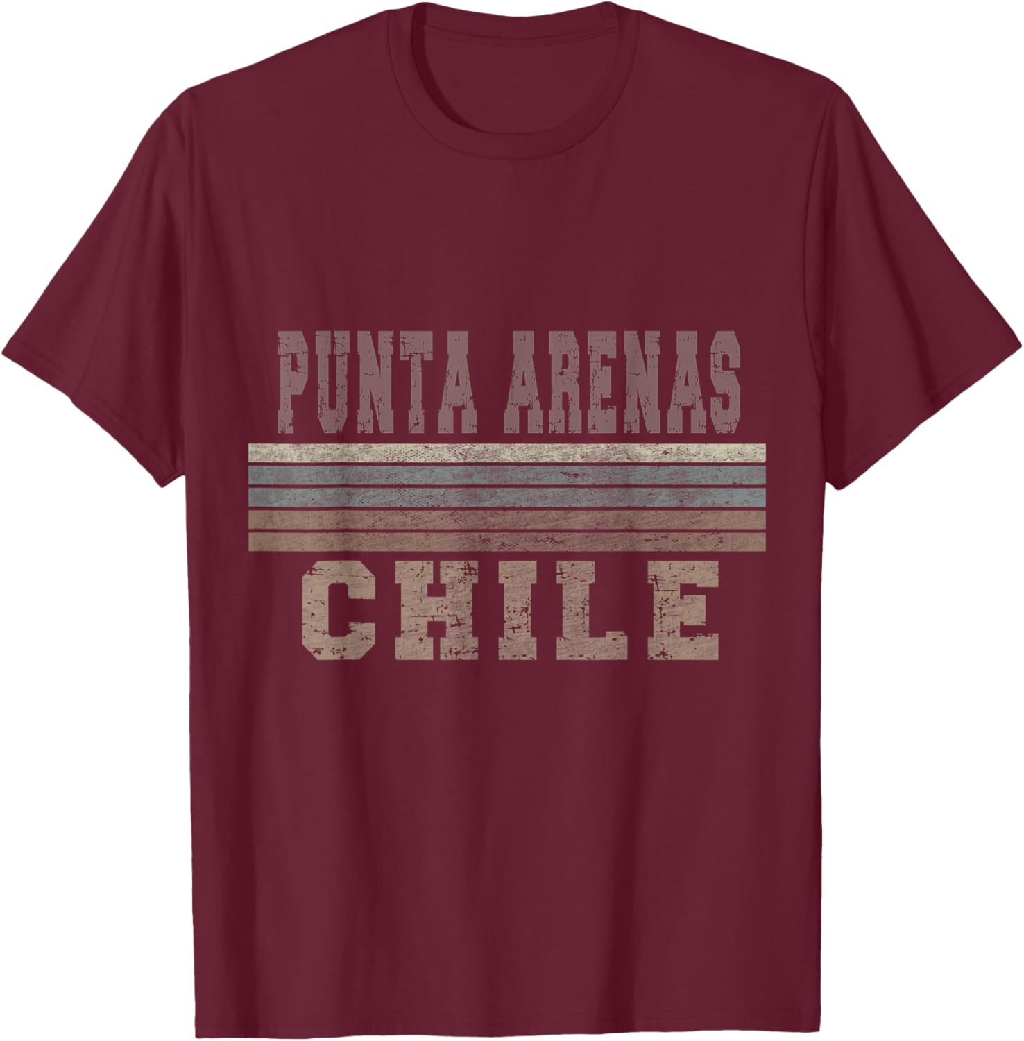 Retro Punta Arenas Chile T-Shirt - T-Shirt | Maroon