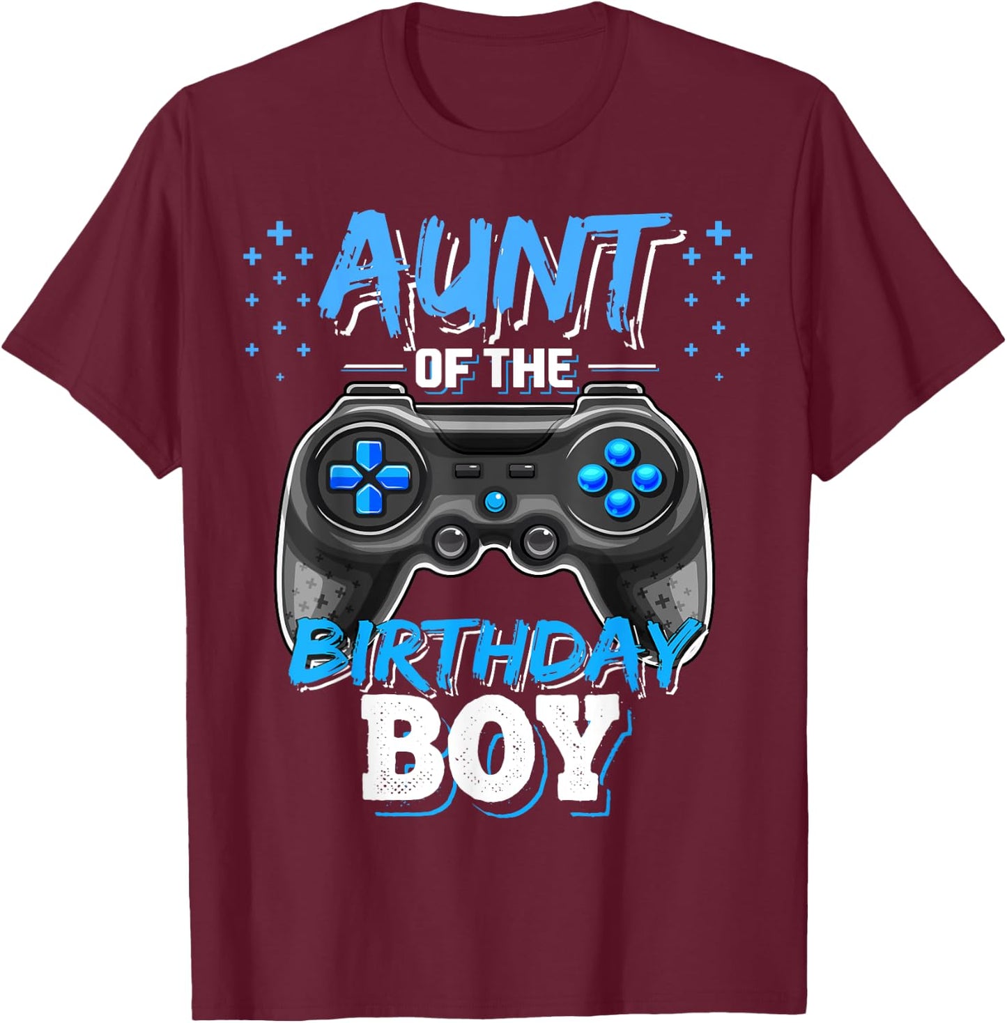 Aunt of the Birthday Boy Matching Video Game Birthday Gift T-Shirt - T-Shirt | Maroon