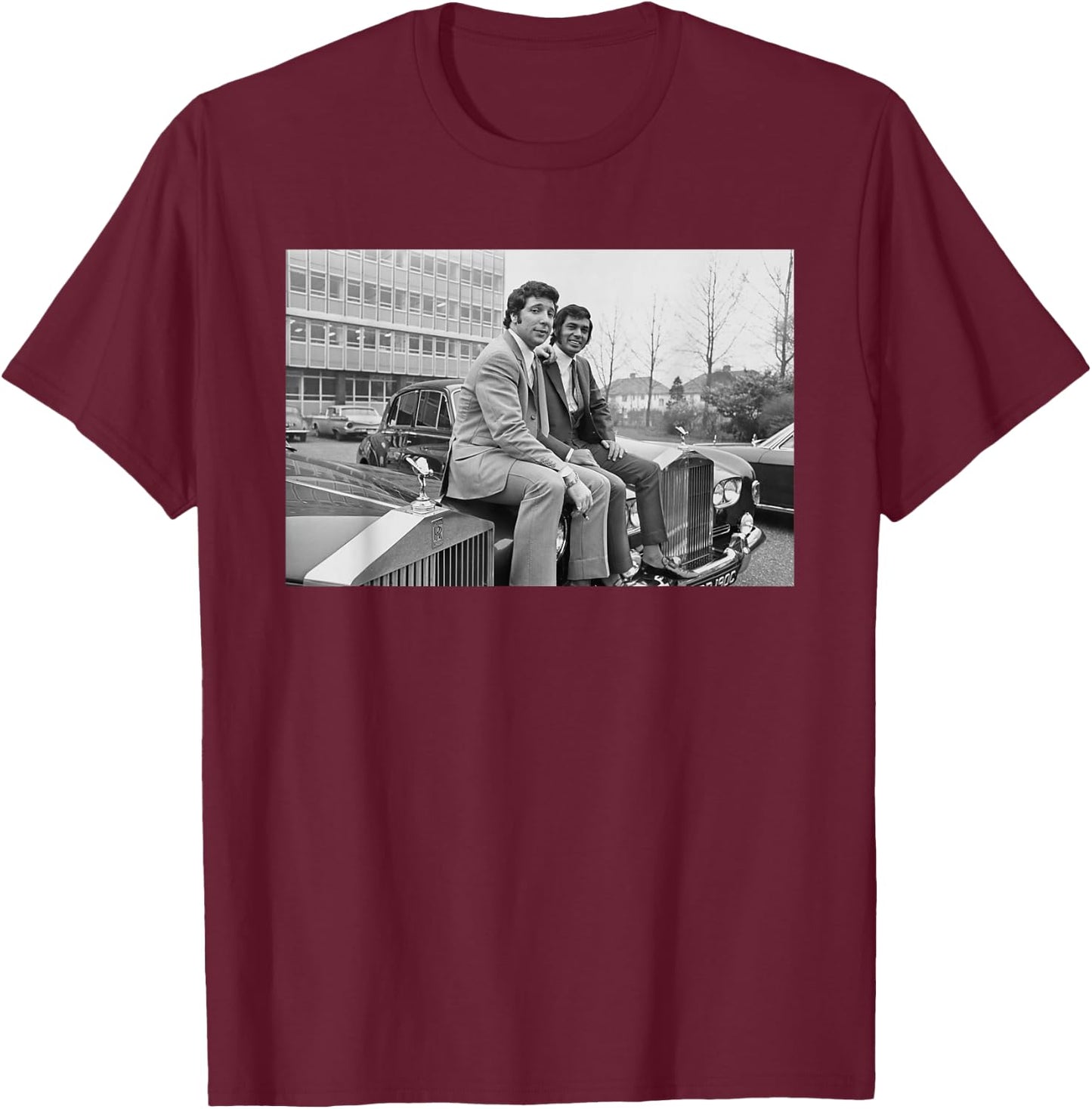 Tom Jones & Engelbert Humperdinck New Cars T-Shirt - T-Shirt | Maroon