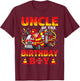 Uncle Of The Birthday Boy Fire Truck Firefighter Boys T-Shirt - T-Shirt | Maroon