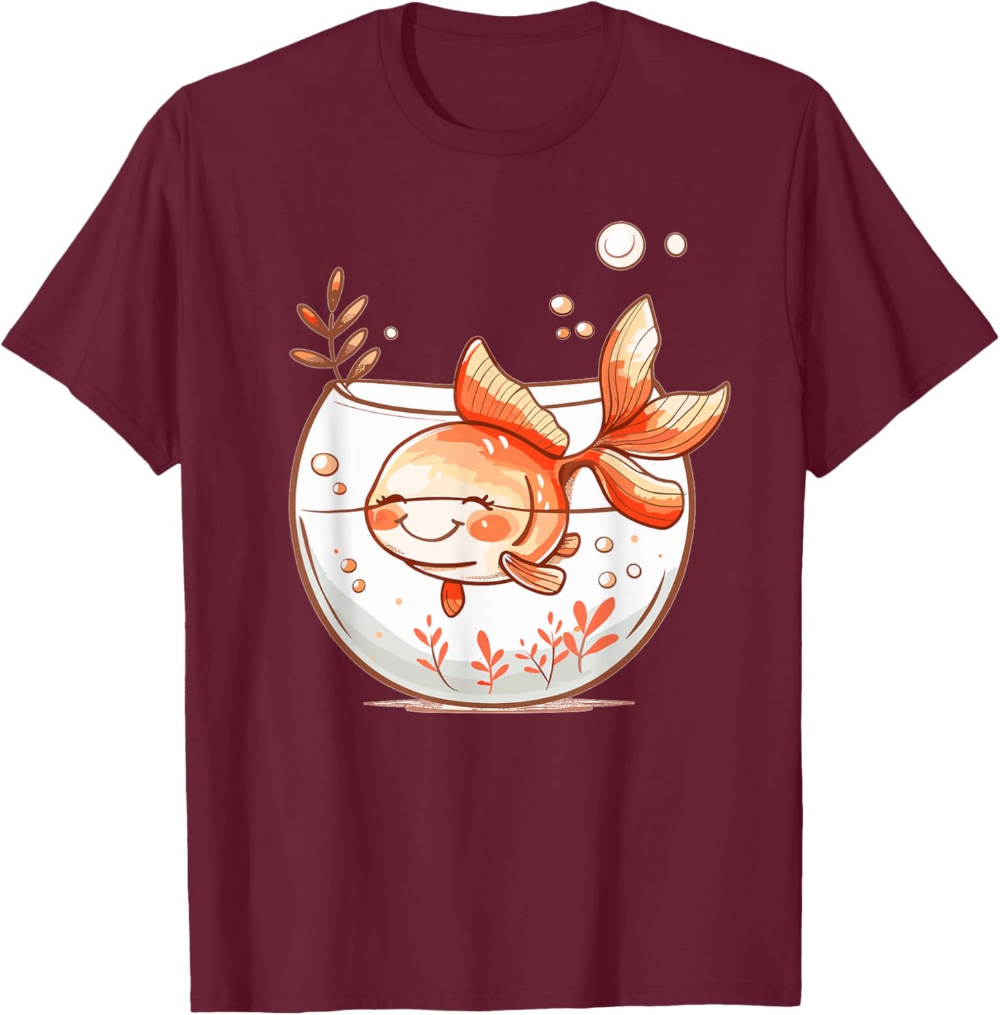 Cute Goldfish I Kids Goldfish T-Shirt - T-Shirt | Maroon