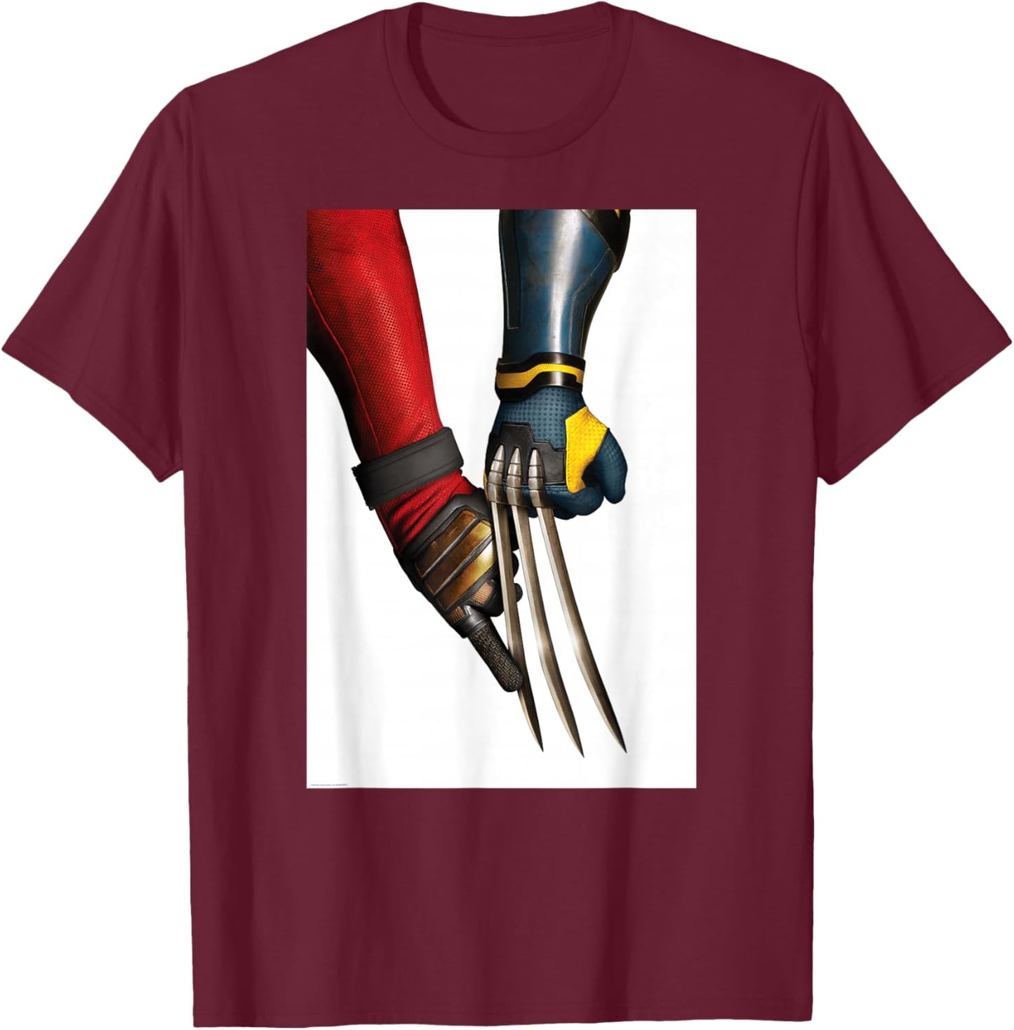 Marvel Studios Deadpool & Wolverine Claw Touch Poster T-Shirt - T-Shirt | Maroon