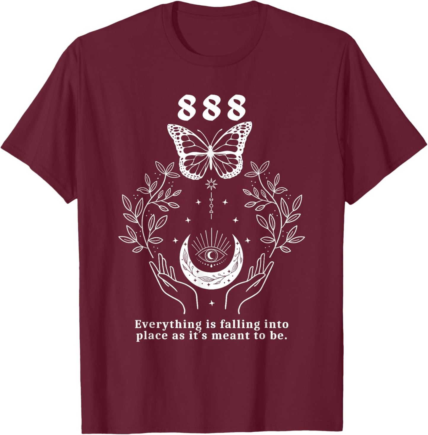 Angel Number 888 Everything Is Falling Into Place T-Shirt - T-Shirt | Maroon