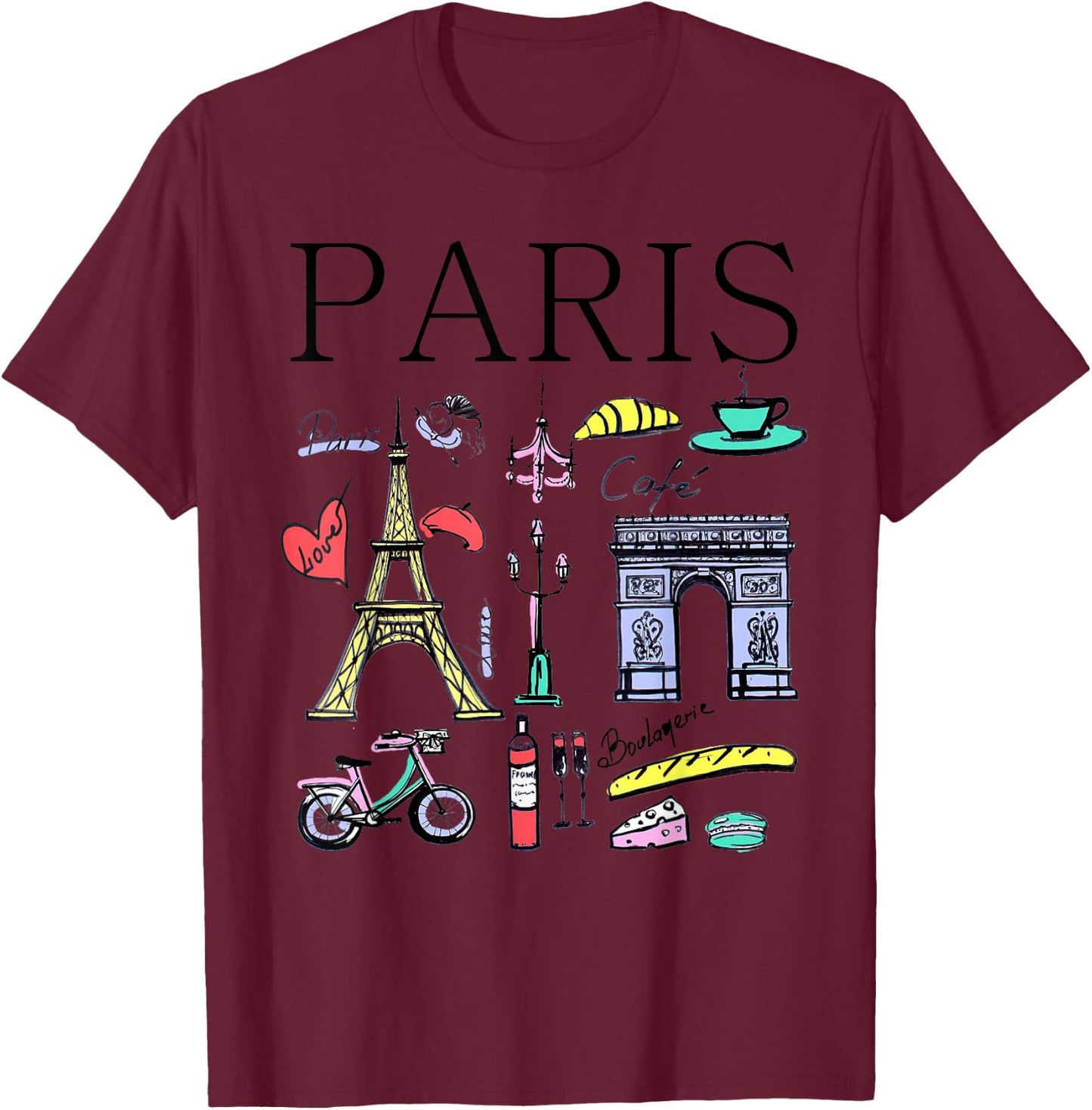 Paris Woman Woman Paris T-Shirt - T-Shirt | Maroon